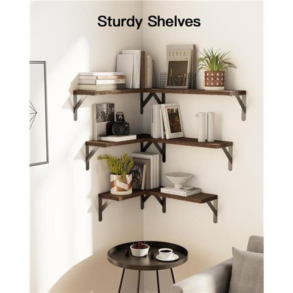 Wall Shelves Set of 6, Rustic Farmhouse Floating Shelves - Picture 4 of 7